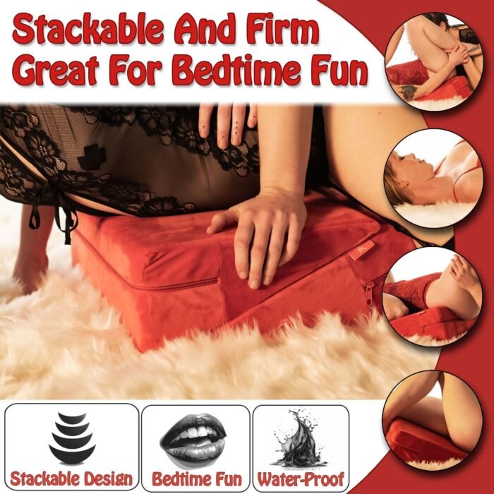 2 x Sex Pillow Cushion Triangle for Couples for Sleep Aid | Position Adult Toy Women Black Couple Furniture Portable Ramp Support Triangle Positioning - Image 3