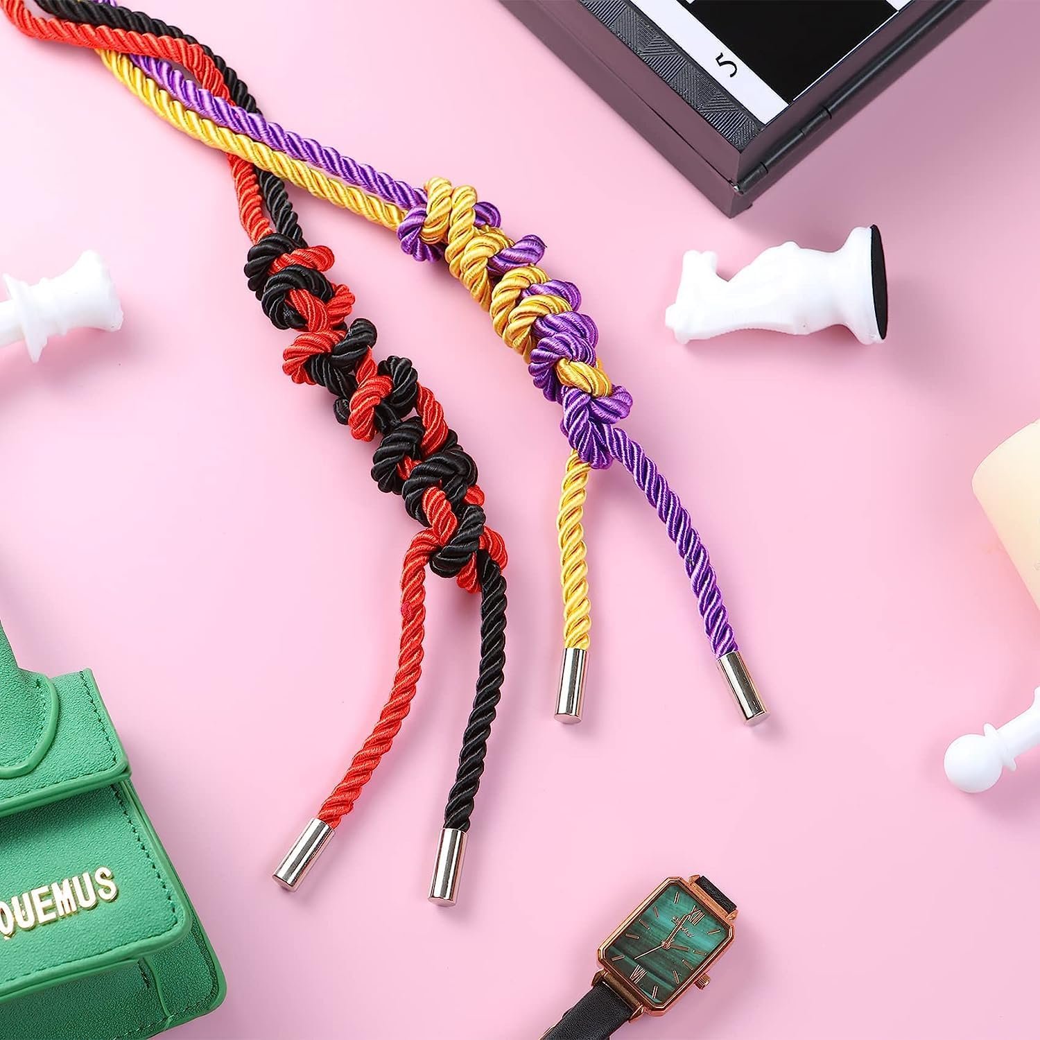 Silk Rope Long Rope, Skin Friendly Soft Rope Durable, 32 Feet 8 mm Multipurpose Long Satin Braided Twisted Rope (Black, Red) - Image 6