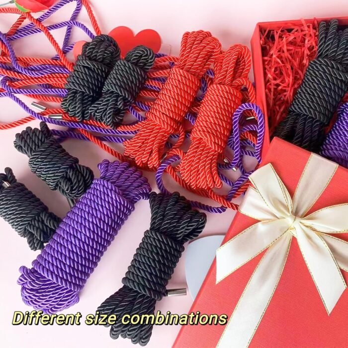 BDSM Shibari Sex Bondage Restraint Rope - Soft Tie-Ups for Women, Long Restraining Multipurpose Sex Restraints, Adult Sex Toys for Women, Men & Couples (4x6.5ft +2x16ft) - Image 4
