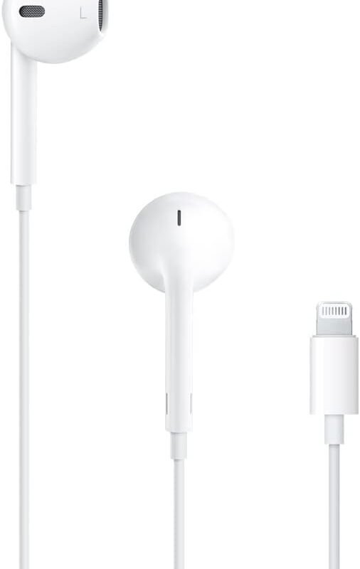Apple EarPods Headphones with Lightning Connector, Wired Ear Buds for iPhone with Built-in Remote to Control Music, Phone Calls, and Volume