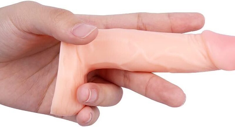 4.3 inches Realistic Dildo for Beginners, Anal Dildos Lifelike Fake Penis for Women/Men/Gay, Adult Sex Toys for G spot Stimulator Anal Plug Training Sets (Flesh)