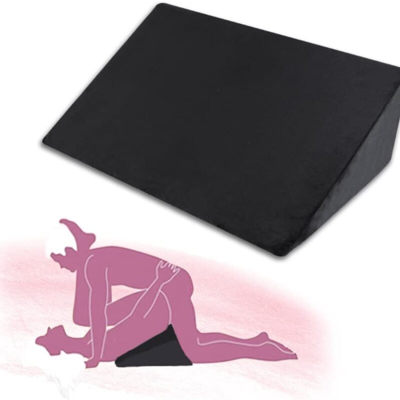 MISSTU Sex Furniture Sex Pillow for Adults Foam Positioning Cushion Sex Toys for Erotic Games Black (18.5 Inch)