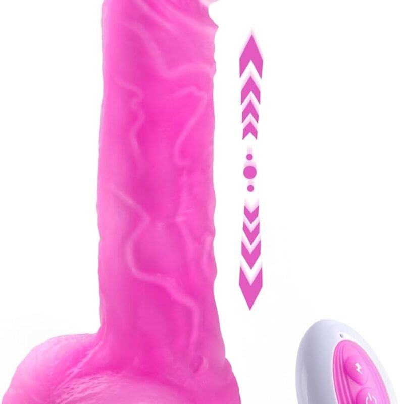 Tracy’s Dog Thrusting Dildo Vibrator - 9.25" Heating Realistic G-Spot Vibrator for Women Couples, Remote-Controlled Adult Sex Toy with 3 Thrusting Speeds, 10 Vibration Modes & Suction Cup Base