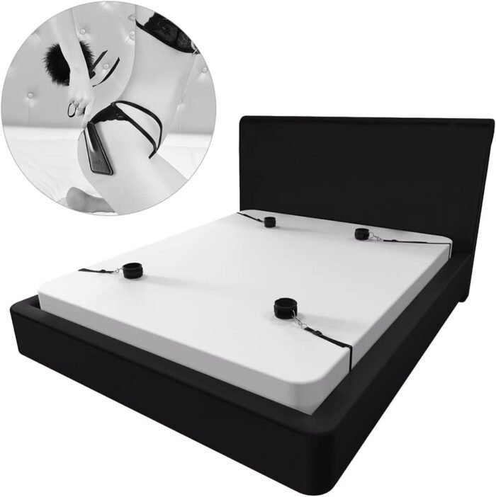 Sex Bondage BDSM Kit UTIMI Restraints Set Sex Toys with Hand Cuffs Ankle Cuff Bondage Collection & Blindfold & Tickler Included - Image 2