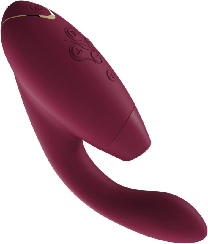 Womanizer Duo 1 Clitoris Sucking Vibrator for Women | Vibrating Suction Adult Sex Toy | Clitoral & G spot Stimulator | Dildo Clit Sucker | Rabbit Vibrator 12 Intensity Levels | Waterproof | Bordeaux