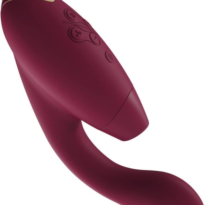 Womanizer Duo 1 Clitoris Sucking Vibrator for Women | Vibrating Suction Adult Sex Toy | Clitoral & G spot Stimulator | Dildo Clit Sucker | Rabbit Vibrator 12 Intensity Levels | Waterproof | Bordeaux
