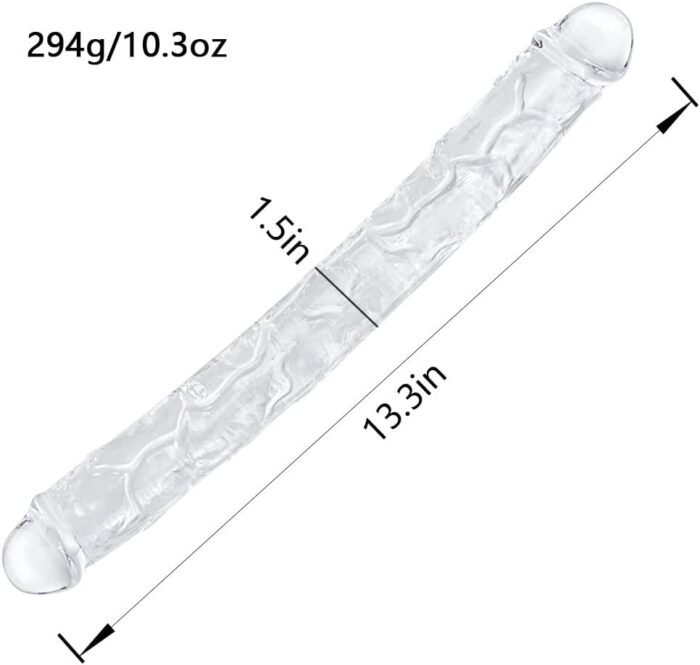 13 Inch Double Ended Realistic Dildo Flexible Clear Dildos Long Dong for Double Sided Lesbian Anal Play G-spot Stimulator Sex Toys for Women Men Couple - Image 2