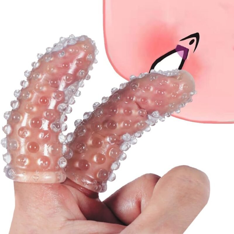 2Pcs Adult Finger Vibrator Accessories, Finger Sleeve Vagina Clitoral Nipple G-Spot Stimulator Anal Sex Toys for Adult Women Men Couples