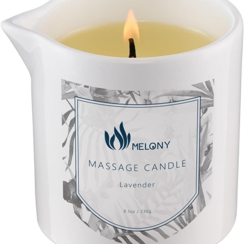 MELONY Lavender Massage Candle, 8.1oz Massage Oil & Lotion Candles for Relaxing Massage, Holiday Gift for Women & Men