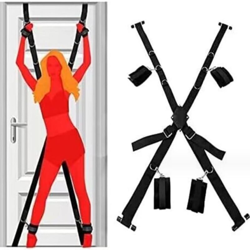 BDSM Spreader Bar Door Bondage Sex Restraints Kit with Position Straps Door Frame Bondage Kit SM Toys Sex Furniture for Bedroom Bondage Gear & Accessories
