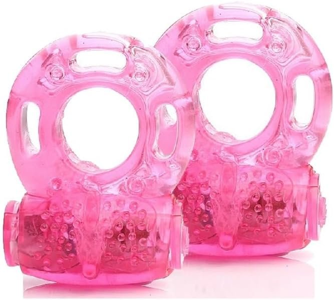 2 PCS Vibrating Penis Ring Cock Ring Vibrator Clitoral Stimulator Penis Erect Erection Enhance Sex Product Adult Erotic Sex Toys for Men Delay Ejaculation