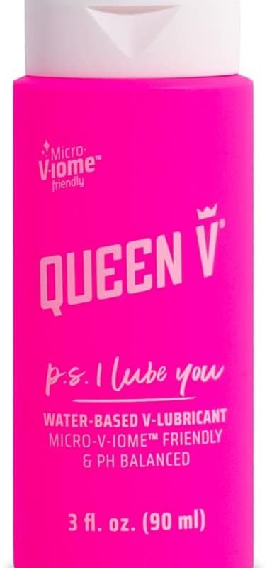 Queen V P.S. I Lube You - Intimate Water-Based Lube, pH Friendly, Free from Parabens, Artificial Colors, Glycerin & Fragrances, 3 oz. Wetter is Better