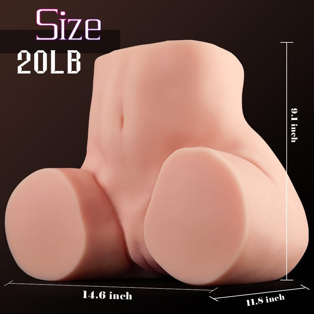 20Lb Life-Size Male Sex Toy with Torso Big Fat Butt, Realistic Pussy Ass Masturbator for Men Masturbation, Large Sex Doll Adult Sex Toys for Doggy Style Sex Easy to Handheld - Image 5