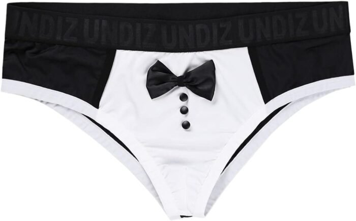 ACSUSS 3Pcs Set Mens Waiter Cosplay Suit Sexy Tuxedo G-String Thong Underwear with Bow Tie Collar Bracelets - Image 2
