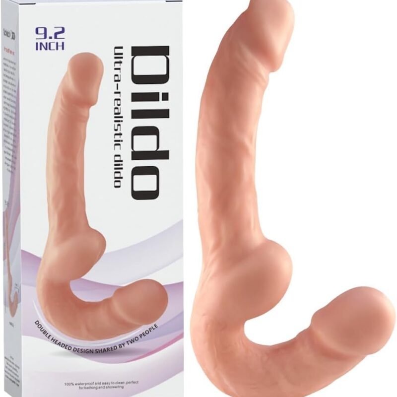 Double-Ended Realistic Dildo, Strapless Strap-On G-Spot Dildo for Lesbian, Flexible Anal Dildos Butt Plug Double Dong Penis with Glans for Vaginal Anal Play, Adult Sex Toys for Women Men Couple