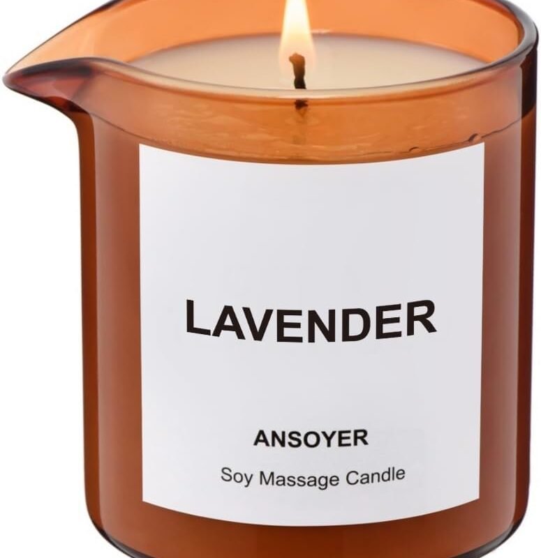 Massage Oil Candle| Massage Oil for Massage Therapy| Massage Lotion Candle| 8 OZ| Amazing Gift for Men or Women (Lavender)