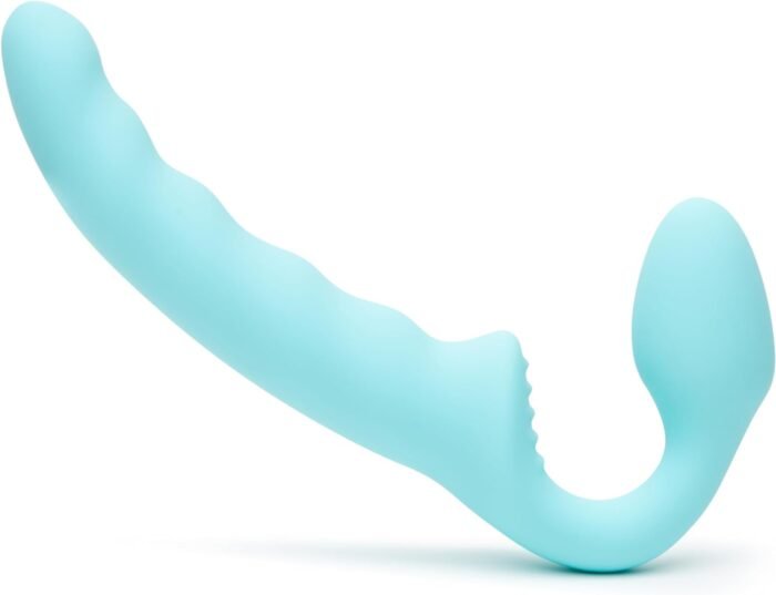 Lovehoney Strapless Strap On Dildo - Flexible 7 Inch Dildo for Women - Curved Rippled Shaft for G-Spot Stimulation - Soft to Touch Silicone Adult Sex Toy - Waterproof - Aqua