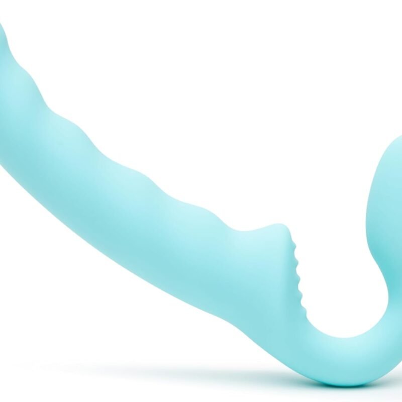 Lovehoney Strapless Strap On Dildo - Flexible 7 Inch Dildo for Women - Curved Rippled Shaft for G-Spot Stimulation - Soft to Touch Silicone Adult Sex Toy - Waterproof - Aqua
