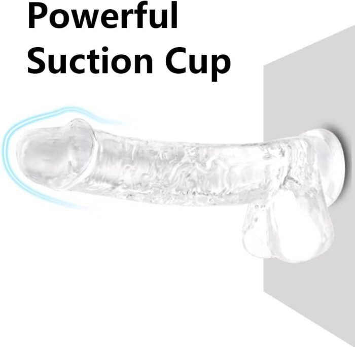Small Realistic Clear 6 inch Cute Dildo,Adult Sex Toy with Suction Cup Dildo, Suitable for Beginner Women/Men/Gay with Thin and Slim Poke, can be Use for G-spot and Anal - Image 6