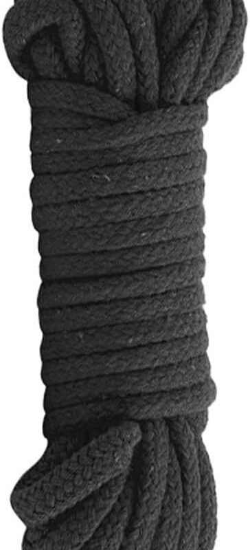 Doc Johnson Japanese Bondage Rope - Soft Cotton Rope - Gentle on the Skin - 32 Feet of Rope - Black