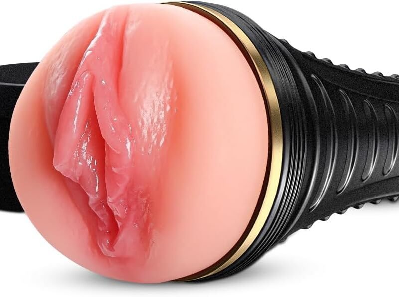 Male Masturbator,Kingdemer Realistic Pocket Pussy Vagina Textured with 7.5in Depth Lifelike Soft and Fleshy Texture,Penis Training Masturbators Sex Toy for Men