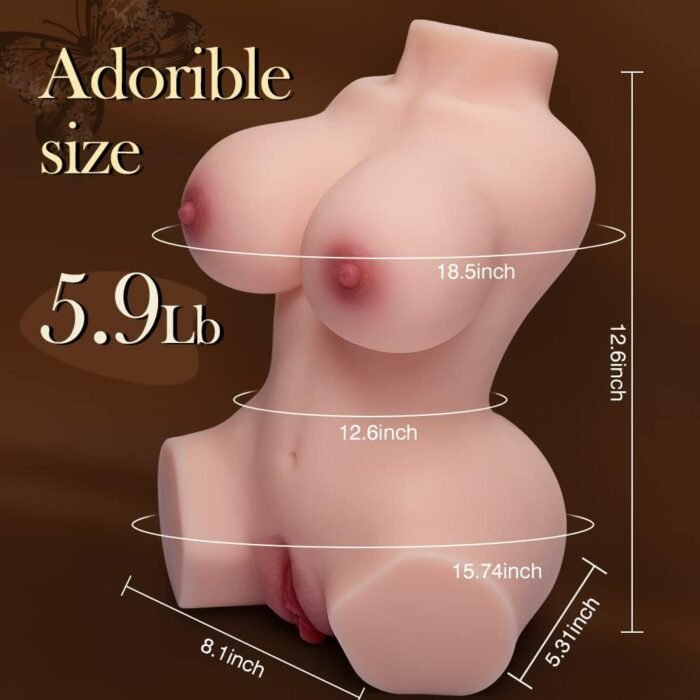 Sex Doll Male Masturbator with Realistic Boobs Vagina and Anal, Goyha 3 in 1 Torso Masturbator Love Doll Pocket Pussy with Built-in Spine 5.9lb Pussy Ass Male Sex Toy for Men Masturbation - Image 6