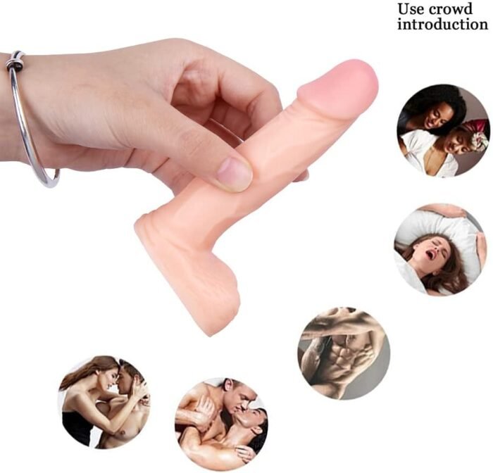 4.3 inches Realistic Dildo for Beginners, Anal Dildos Lifelike Fake Penis for Women/Men/Gay, Adult Sex Toys for G spot Stimulator Anal Plug Training Sets (Flesh) - Image 4