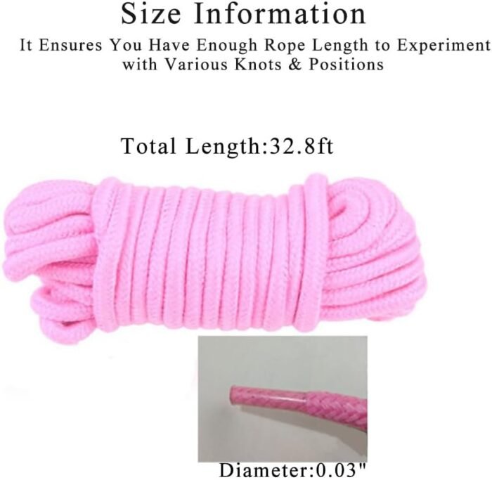 3Pcs Soft Cotton Sex Ropes Bondage Rope Restraint Kit for Adult Sex Games for Women & Men Couple BDSM Strap Use for Bed Restraints Game (3 Pcs) - Image 7