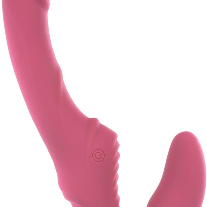 Adam & Eve Eve Vibrating Strapless Strap On Dildo, 9 Vibration Modes, Adult Toy, Anti Slip Silicone Insertable Double Ended Vibrating Sex Toy for Women & Lesbian Couples, Anal Strapon Dildo, 5", Pink