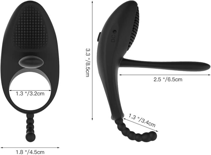 Vibrating Cock Ring with Tongue Clitoral Stimulator Raised Nodules Anal Beads for Couple Play, Utimi Penis Ring Wearable Vibrator with 7 Vibration Modes Dual Motors for Longer Harder Erection - Image 6