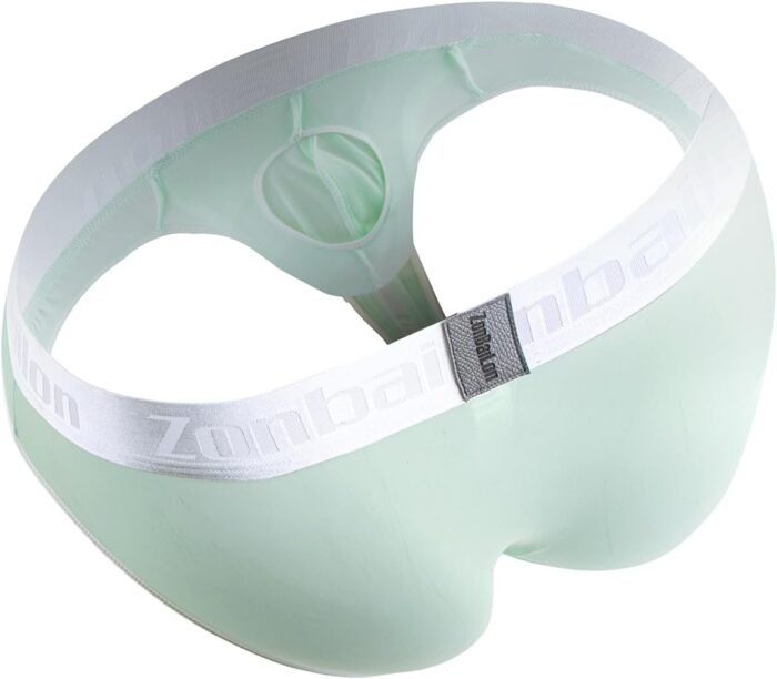 ZONBAILON Men's Briefs Dual Pouch Ice Silk Underwear See Through Thin Breathable Sexy Panties