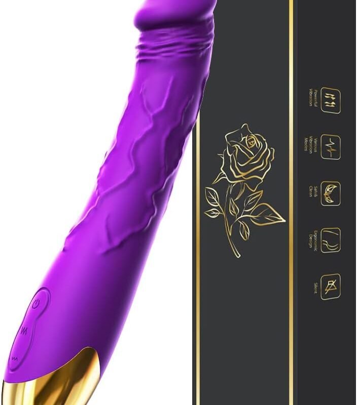 7.6 Inch Realistic Dildo Vibrator for Women,10 Powerful Vibration Modes for Clitoral and G-spot Stimulation, Waterproof Rose Adult Sex Toys for Women and Couples