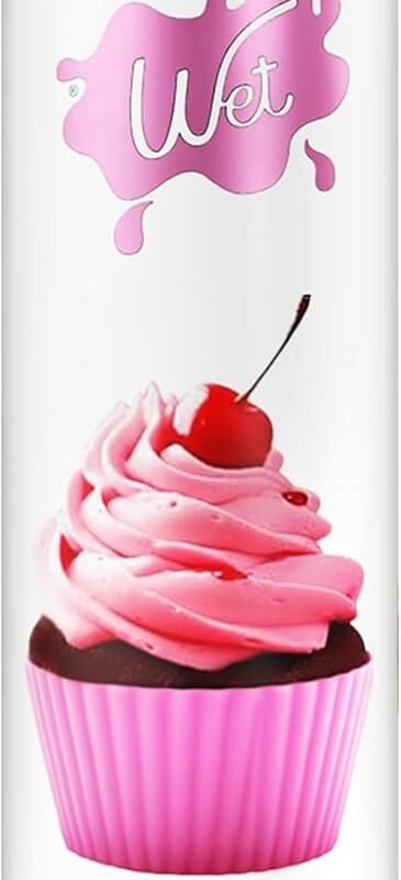 Wet Frosted Cupcake Premium Flavored Edible Lube for Men, Women and Couples | Long-Lasting, Condom Safe, Sugar Free, 3 fl oz