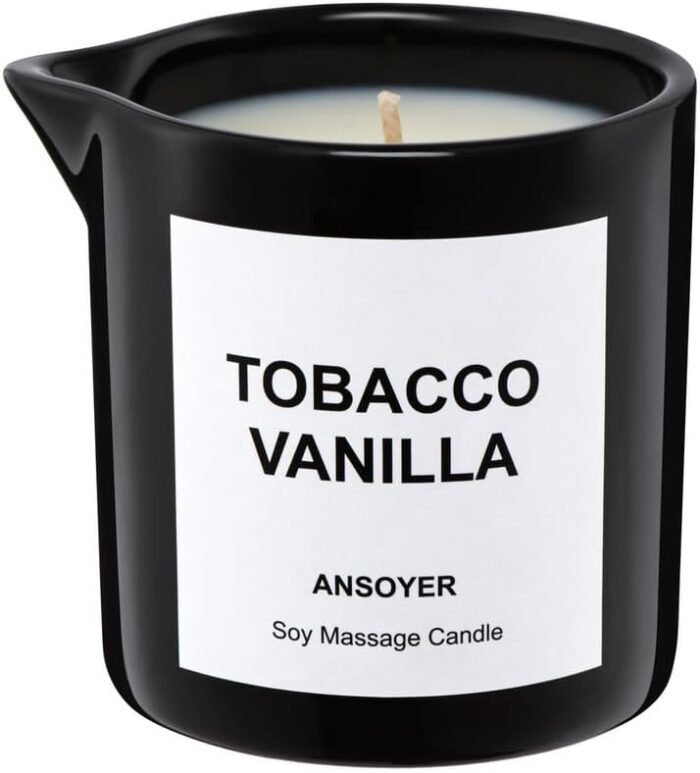 Massage Oil Candle for Men, Ultra Hydrating Body Care with Soybean Oil, Body Oil Candle, 8.1oz, Amazing Gift (Tobacco Vanilla)