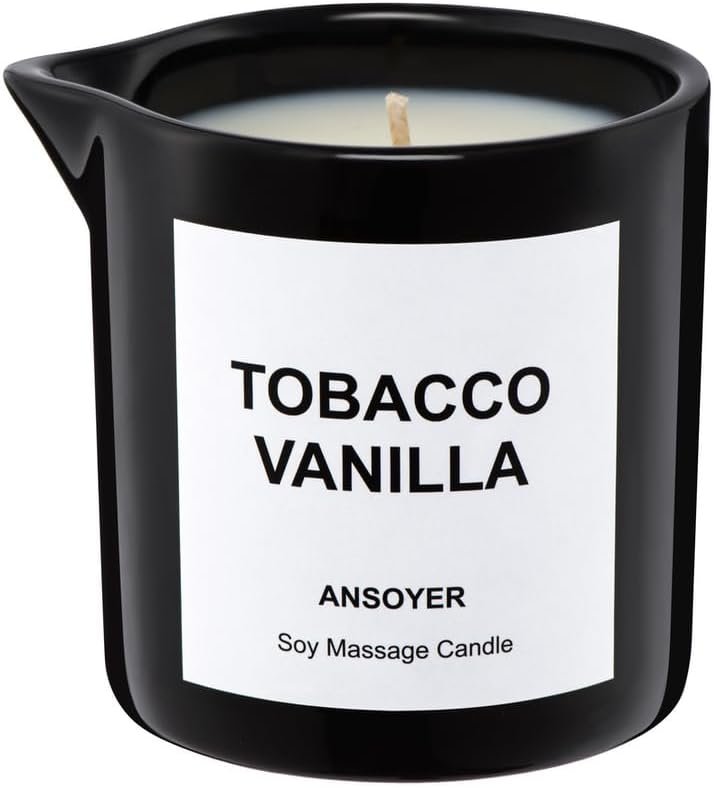Massage Oil Candle for Men, Ultra Hydrating Body Care with Soybean Oil, Body Oil Candle, 8.1oz, Amazing Gift (Tobacco Vanilla)