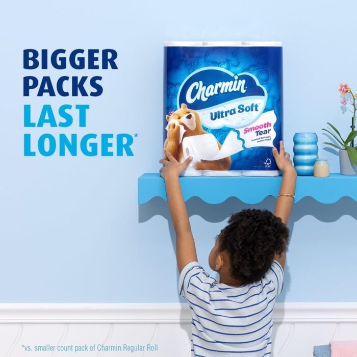 Charmin Ultra Soft Toilet Paper 6 Mega Rolls = 24 Regular Rolls - Image 8