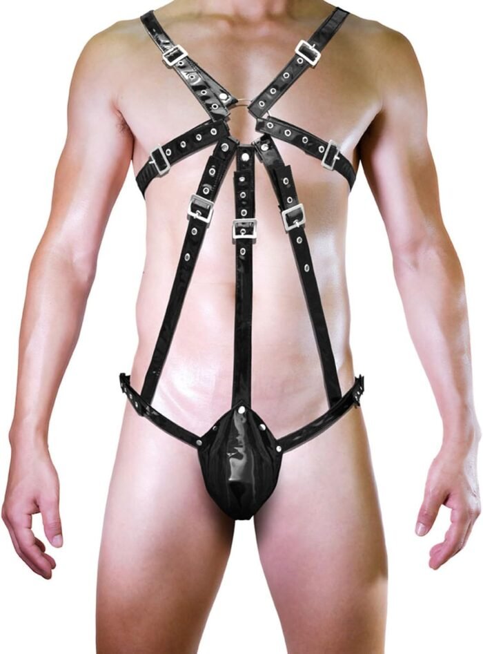 PU Leather Harness For Men Body Chest Belt Sexy Clubwear Male Bdsm Clothes Lingerie for Sex - Image 2