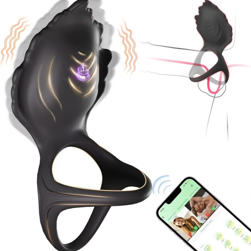 Vibrating Cock Ring with Clitoral Stimulator, 3 in 1 Pleasure Penis Ring Vibrator Couples Adult Sex Toys for Men Women, LITLLS 9 Vibrations Male Couple Sex Toy Game for Men Erection Sex Kinky
