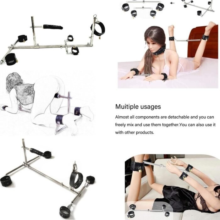 Sex Fucking Machine Heavy Duty Bondage Bar Kit BDSM Tie Toture Rack Dildo Handcuffs Ankle Cuffs Collar Tie Stand Up Restraint Furniture BDSM - Image 2