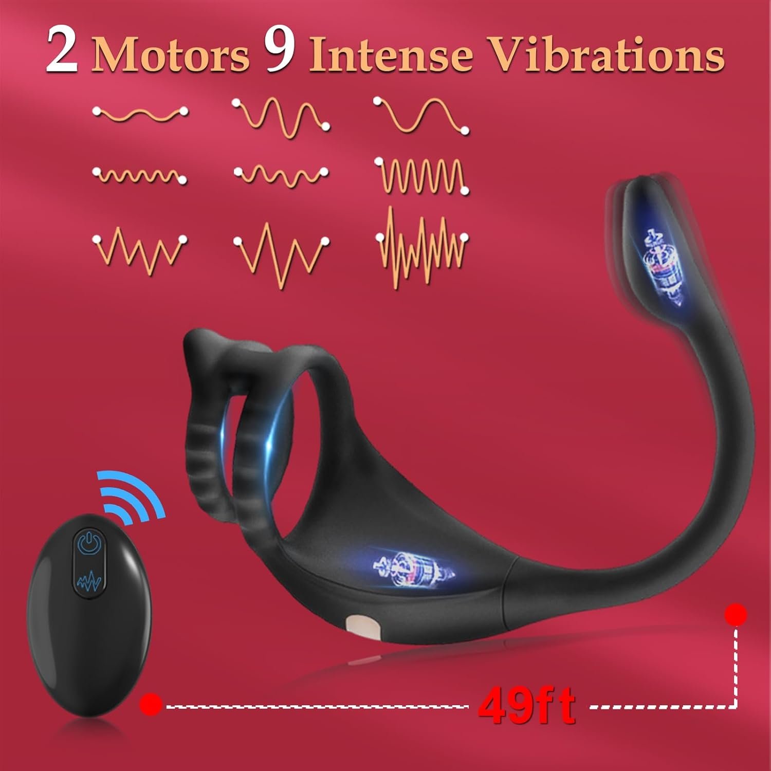 APP Controlled Vibrating Cock Ring with Mini Bullet - Remote Control Prostate Sex Toy and Anal Plug for Men - Image 4