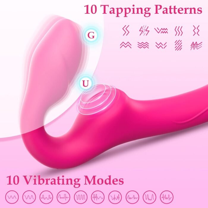 Strapless Strap-On G-Spot Dildo Vibrator with 10 Modes & Remote Control, Dreamyslut Anti-Slip Silicone Realistic Double-Ended Vibrating Butt Plug, Adult Anal Sex Toys for Women Lesbians Couples - Image 2