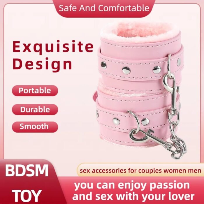 Sex Restraints Handcuffs BDSM Plush Blindfold Sleep Mask Wrist Ankle Cuffs for Couples Bondage Fetish Adjustable - Image 3