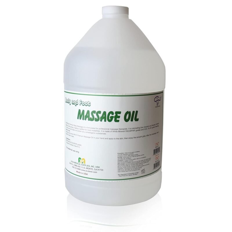 Premium Body Mineral Oil for Spa and Massage | USP Grade | Relaxing | Soothing | Therapeutic | Repair Dry Skin | Hydrate and Nourish | Unscented | Clear | Allergy-Friendly (1)