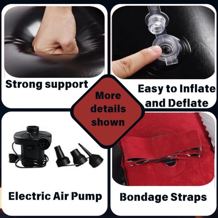Sex Sofa Inflatable with Electirc Inflator Sex Furniture Split Leg Type Sex Chair Cushion Ramp with Bondage BDSM Position Support Pillow Multifunctional Ramps for Couple Position Adults Toys - Image 4