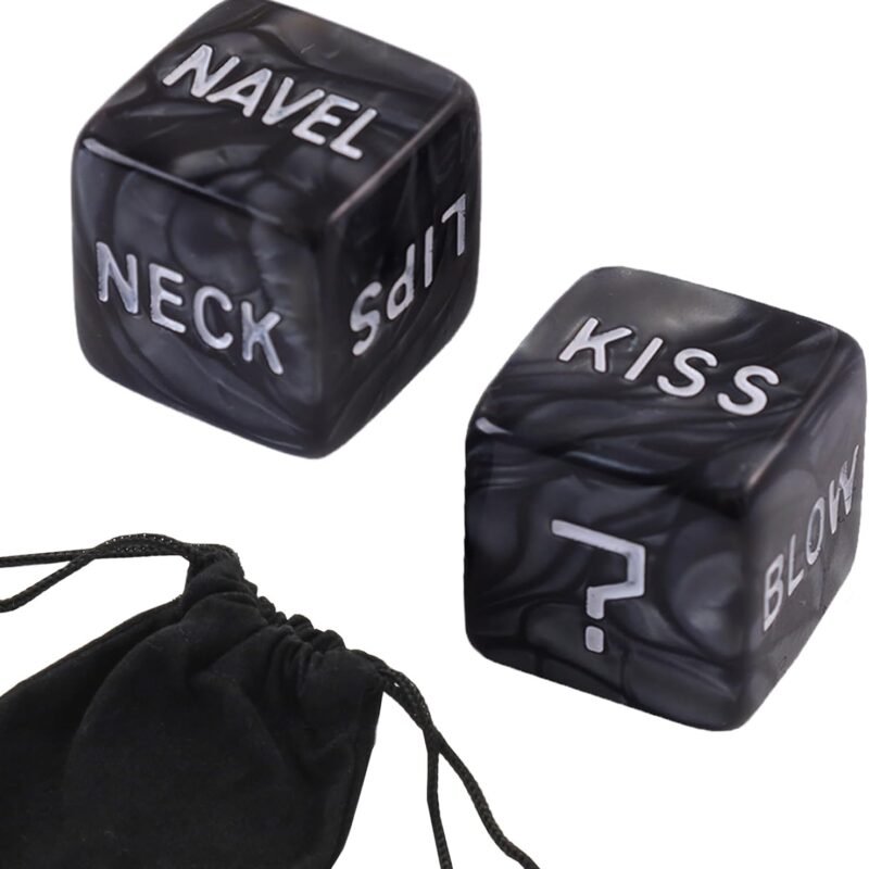 Romantic Naughty Dice Set for Adults Couple Funny Dice Couples Game for Anniversary Valentines Wedding Gift,Couple Game Choices,36 Ways to Play (Black)