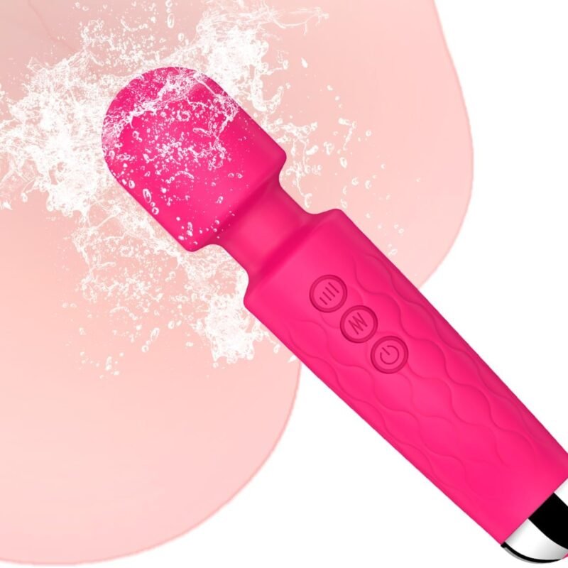Vibrator Wand,Adult Sex Toy Wand, G Spot Dildo, Clit Vibrator, Sex Vibrators,Clitoris Stimulation,with 8 Speeds & 20 Patterns, Quiet,Fully Waterproof,Vibrating Wand for her Pleasure (Rose Red)