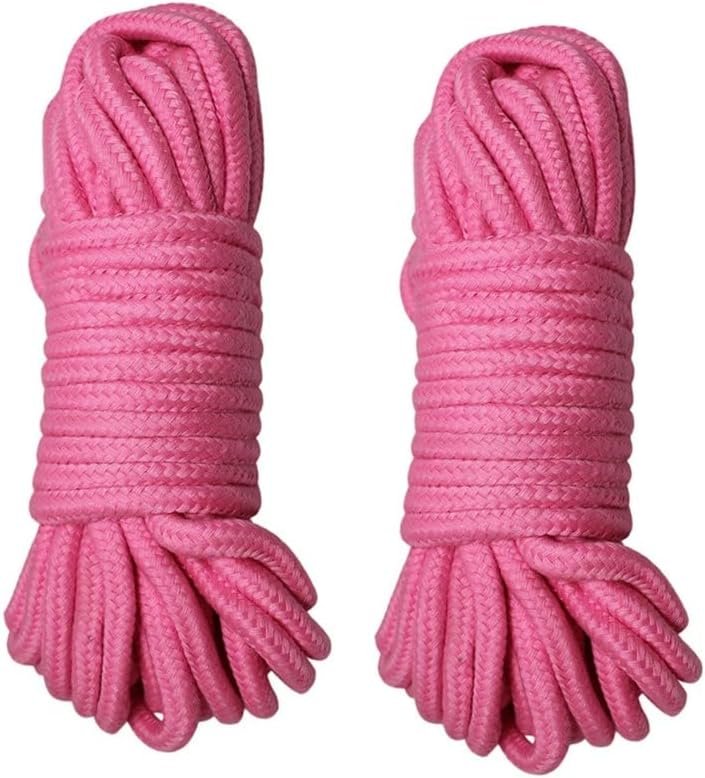 Pink Black Bondage Rope 16 FEET Long BDSM Purple Red Sex Restraints Cuffs Shibari Dom Sub (4 x Pink) - Image 5