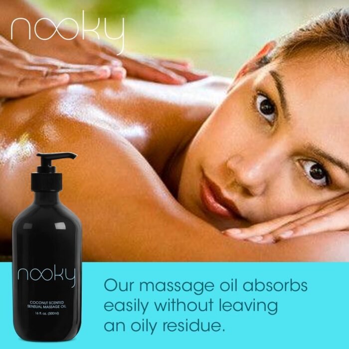 Nooky Massage Oil with Fractionated Coconut Oil for Massaging 16 Ounce (Coconut) - Image 2
