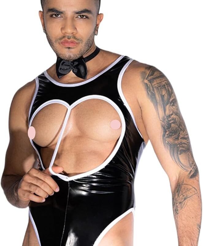 Mens Cosplay Costume Tuxedo Sexy Lingerie Set Role Play Rabbit Man Uniform Gay Bar Nightclub Outfit