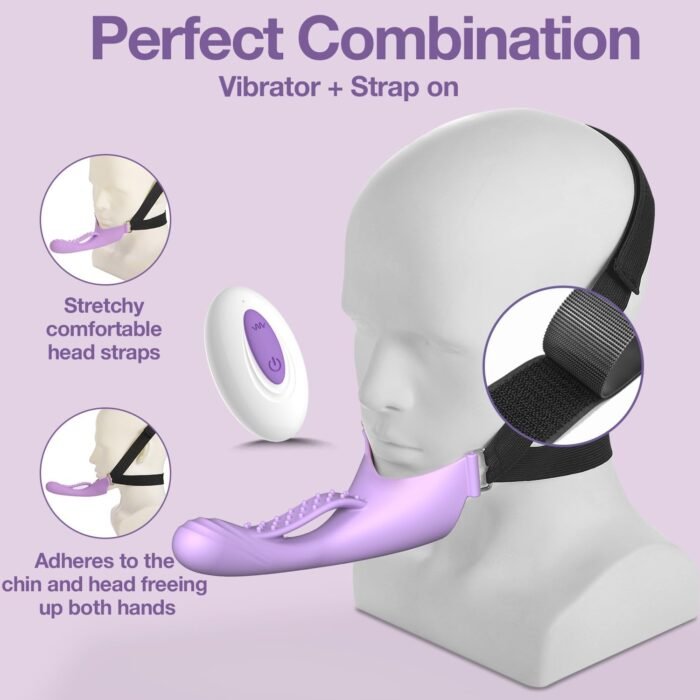 Headband Vibrator for Couple and Women, Adjustable Starp-on Dildo for G-spot Anal Stimulation, Wearable G Spot Vibrator Dildo Adult Toys with 10 Vibrating Modes, Remote Control Adult Sex Toys - Image 2